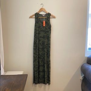 Sundry Green Camo Racerback Tank Dress